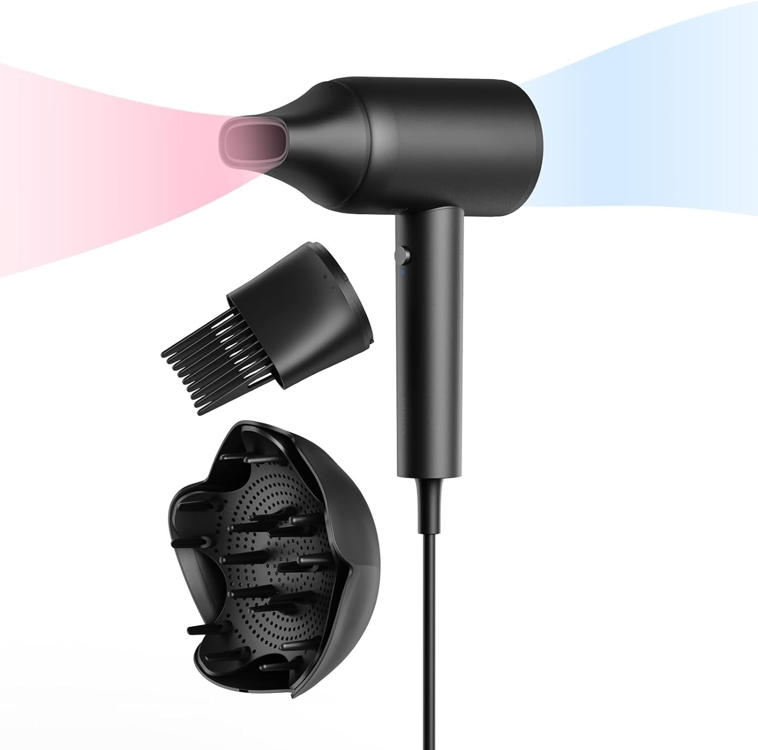 Diffusor-Haartrockner – 300 Millionen Ionen-Haartrockner mit Diffusor und Kammaufsatz für lockiges Haar, professioneller Haartrockner für Damen